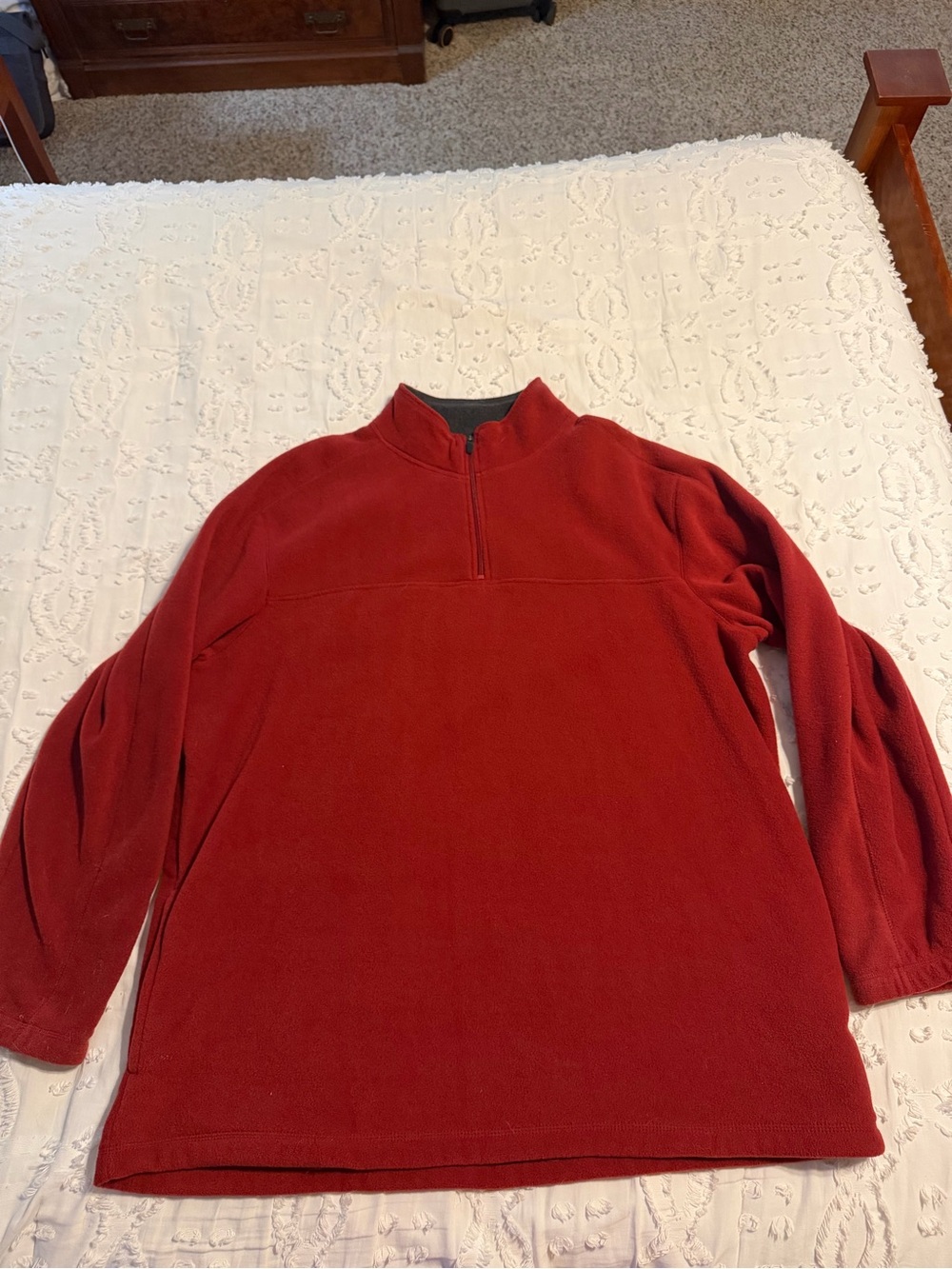 Men's Croft and Barrow Red Quarter-Zip Fleece Pullover